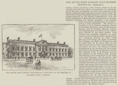 Das South West London Polytechnic Institute, zu errichten in der Manresa Road, Chelsea von Frank Watkins